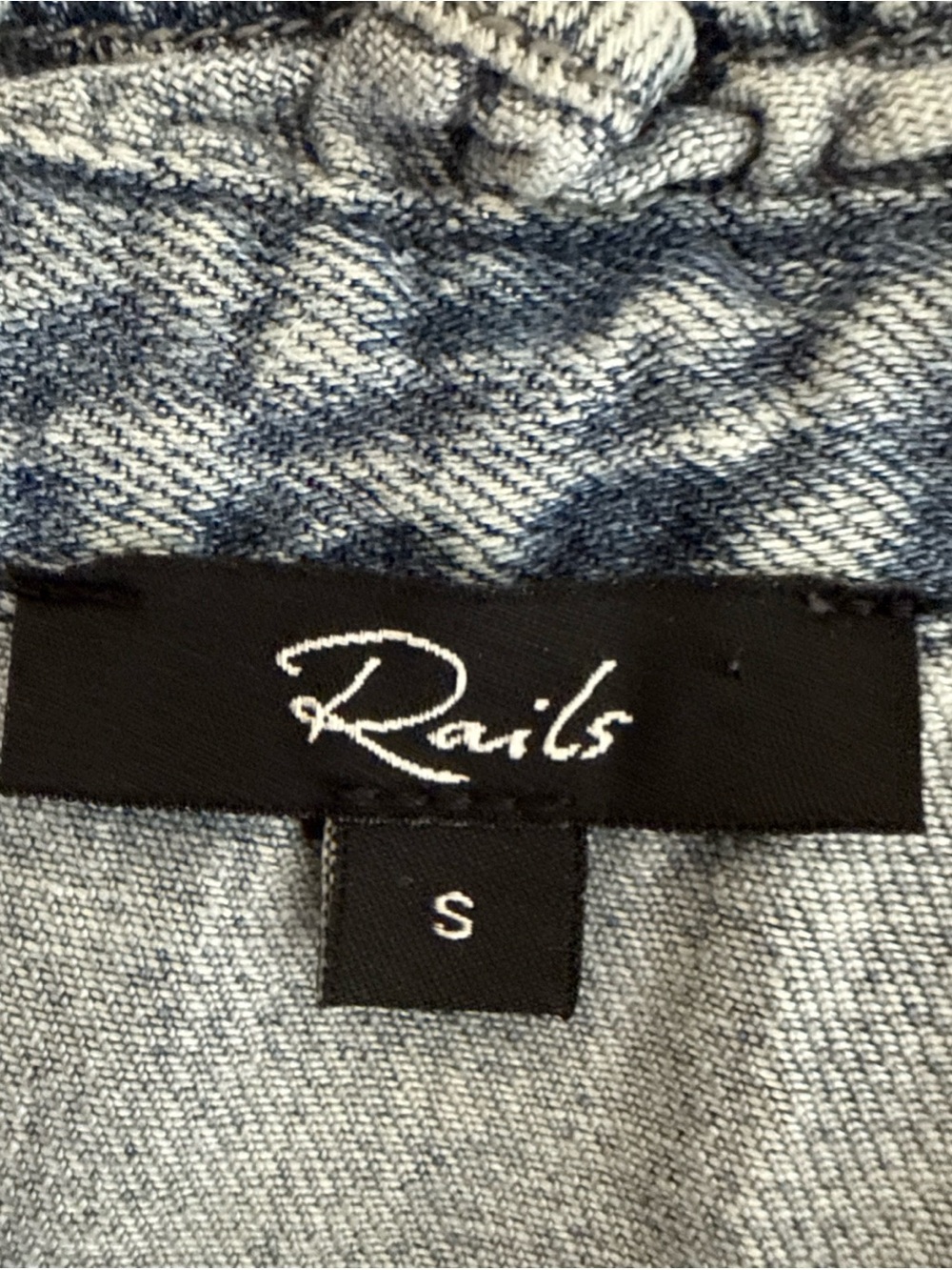 Rails Washed Light Blue Denim Ruffle-Neck Button Down - Picture 5 of 10